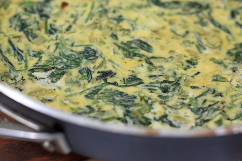 Frittata met spinazie en ricotta